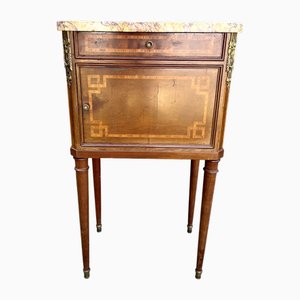 Louis XVI Bedside Table in Marble and Ceramic