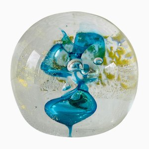 Vintage Crystal Paperweight by Marcel Saba, 1990s