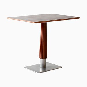 Mahogany Bar Table with Steel Base, 1930s