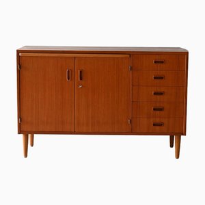 Scandinavian Teak Sideboard with Drawers and Desk, 1950s