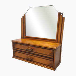 Mueble de pared francés Art Déco con espejo, años 30