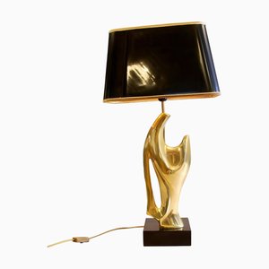 Moderne Madonna Tischlampe aus Messing im Art Deco Stil von Alain Chervet, 1970er