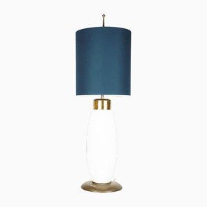 Große Tischlampe aus Opalglas & Messing von Stilnovo, 1950er