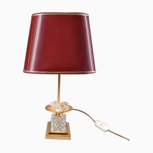 Mid-Century French Gilded Table Lamp with Glass Fruit Detail, 1970s