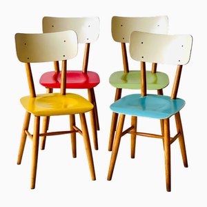 Vintage Dining Chairs by Ton, 1950, Set of 4