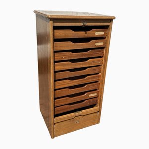 Tambour Front Filing Cabinet with 9 Drawers