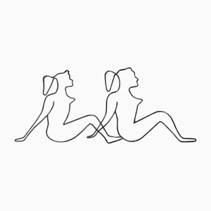 Woman Wall Decorations, 1950s, Set of 2