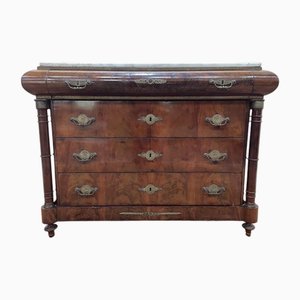 Empire Chest of Drawers in Mahogany and Carrara Marble