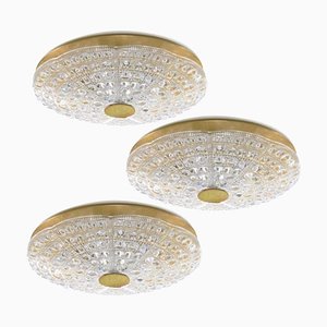 Flush Mounts attributed to Carl Fagerlund for Orrefors, Sweden, 1960s