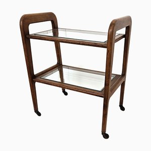 Kleine italienische Mid-Century Bar aus Holz & Messing, 1960er