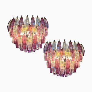 Vintage Poliedri Chandelier, 1990, Set of 2