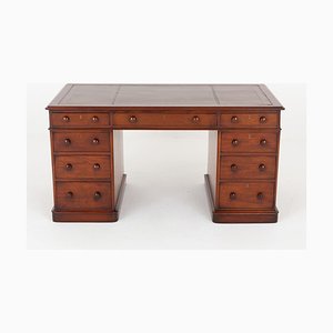 Antique Victorian Pedestal Desk in Mahogany, 1860