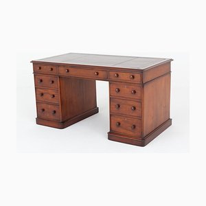 Antique Victorian Pedestal Desk in Mahogany, 1860