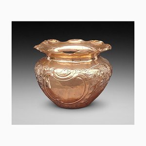 Antique Hand Stitched Copper Planter