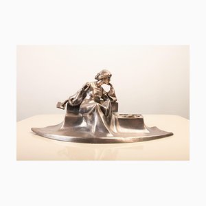 Encrier Kayser Art Nouveau en Plaqué Argent