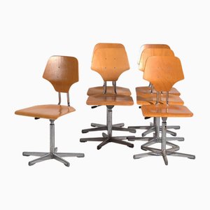 Vintage Office Chairs, 1950, Set of 6