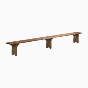Vintage Long Wooden Bench, 1920