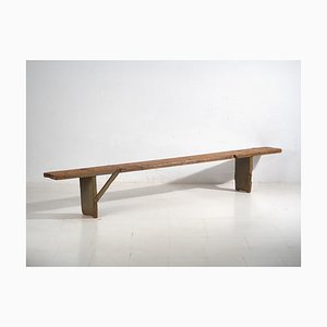 Vintage Wooden Bench in Green Color, 1920