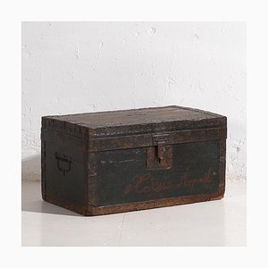 Small Vintage Trunk with Metal Structure, 1934