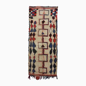 Tapis Vintage Marocain Azilal Berbère en Laine Naturelle Multicolore