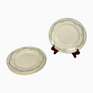 Antique Longwy Plates, 1890s, Set of 4