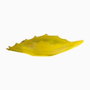 Yellow Murano Glass Shell Bowl by Luigi Mellara, 1970s
