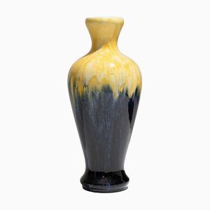 Art Deco Steingut Vase von Boch Frères Keramis, 1930er