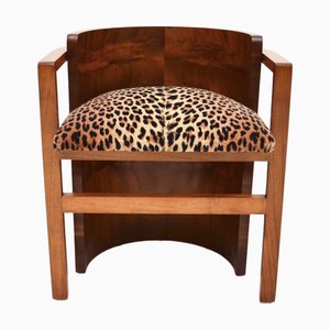 Art Deco Walnut Armchair, 1930s