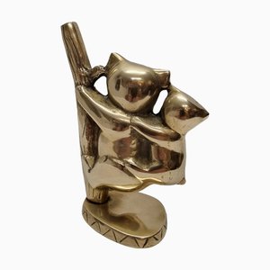 Vintage Brass Koala Statue, 1950s