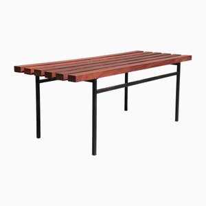 Mid-Century Meranti Wood Bench, Italy, 1960s
