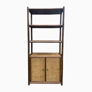 Bamboo and Woven Fiber Shelving Unit, 1970s