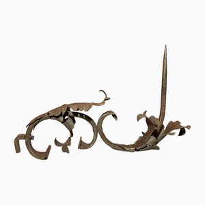 Medieval Iron Torch Wall Sconce, Tuscany, Italy, 13th Century