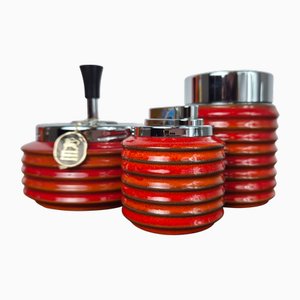 Art Deco Keramik Raucher Set von Erhard & Söhne, 1960er, 3er Set