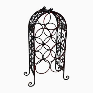 Vintage Enameled Cast Iron Bottle Rack, 1980s