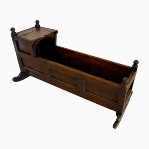 Antique William and Mary Oak Panelled Rocking Crib, 1690