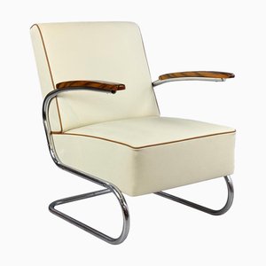 Verchromter Bauhaus Modell S 411 Arcm Chair von Thonet, 1930er