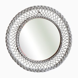 Mid-Century Wicker Mirror, France, 1960s