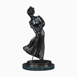 La Golfeuse in Bronze after Joseph d'Asté, Early 20th Century