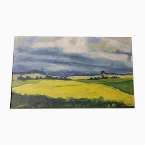 Hans Niederhauser, Landscape, Switzerland, 1980s, Oil on Canvas, Framed