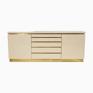 Lackiertes Holz & Messing Buffet von Jean Claude Mahey, 1970er