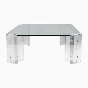 Acrylic and Glass Coffee Table by Karl Springer, 1970s
