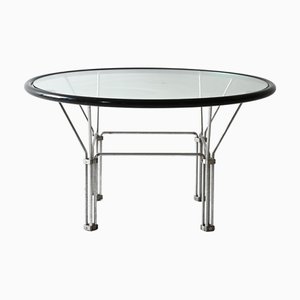 Vintage Coffee Table in Glass and Steel, 1970s
