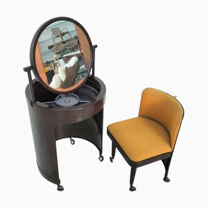 Silvi Vanity Table on Wheels and Chair from Studio Kastilia, 1970s, Set of 2