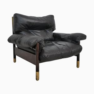 Fauteuil Sella en Cuir et Bois attribué à Carlo De Carli pour Sormani, 1960s