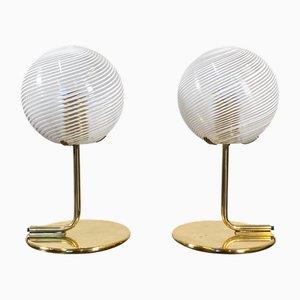 Murano Glass Table Lamps in the style of Venini, 1970s, Set of 2