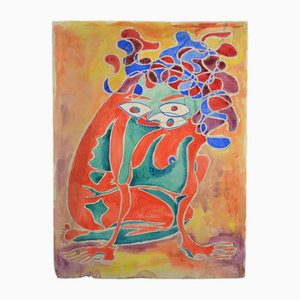 L Audouze, personnage abstrait, 1946, Papel
