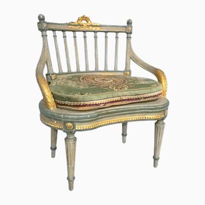 Silla Bergere Boudoir francesa pintada, década de 1880
