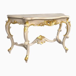 French Painted and Parcel Gilt Console Table, 1920s