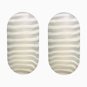 Modernist Striped Glass Wall Lamps from Peill & Putzler, Germany, 1970s, Set of 2