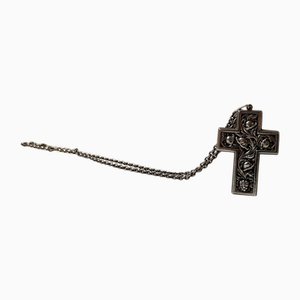 Collana in argento con crocifisso di Einar Dragsted, Danimarca, anni '40, set di 2